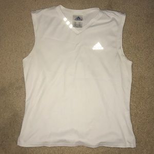 adidas sleeveless v-neck t-shirt